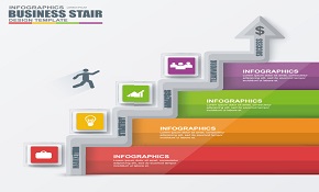 infographics business stair templat